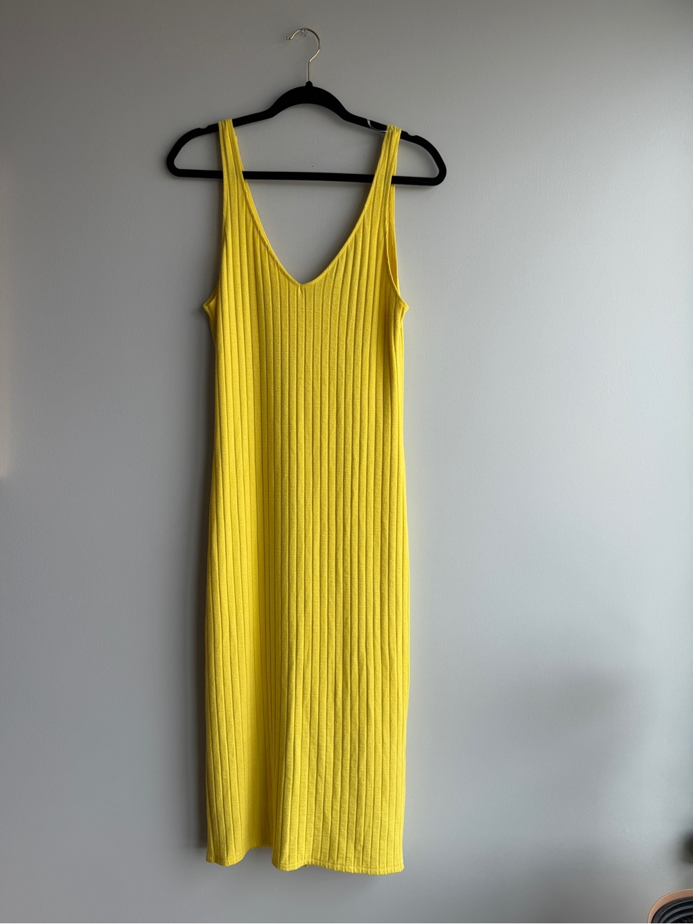 Zara Yellow Ribbed V-Neck Tank Dress - Picture 8 of 8